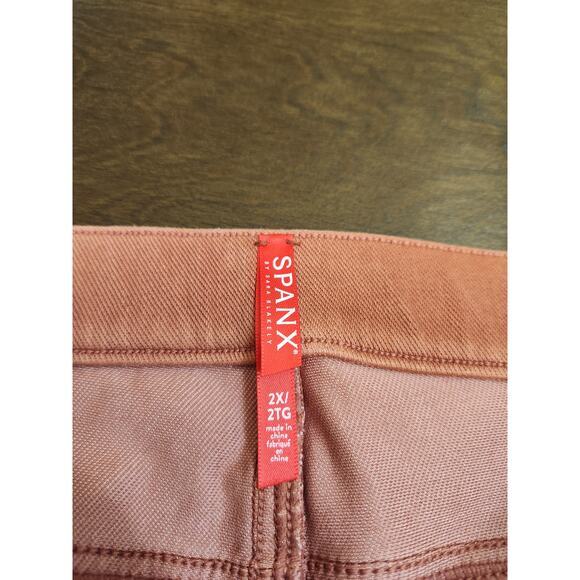 Spanx By Sara Blakely Womens Rustic Pink Red Stretch High Rise Ankle Jeggings 2X - Picture 3 of 7